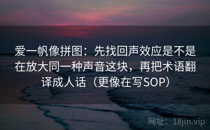 爱一帆像拼图：先找回声效应是不是在放大同一种声音这块，再把术语翻译成人话（更像在写SOP）